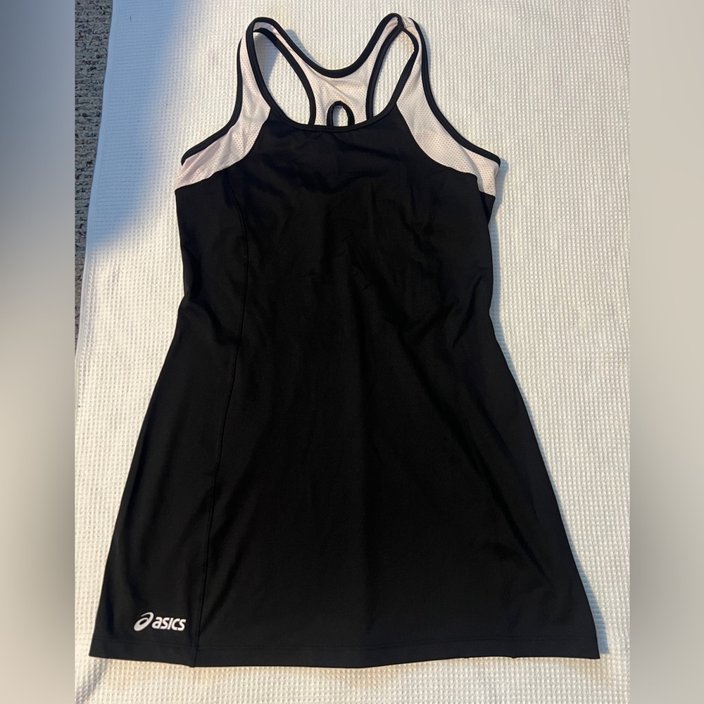 Black and white ASICS tennis dress